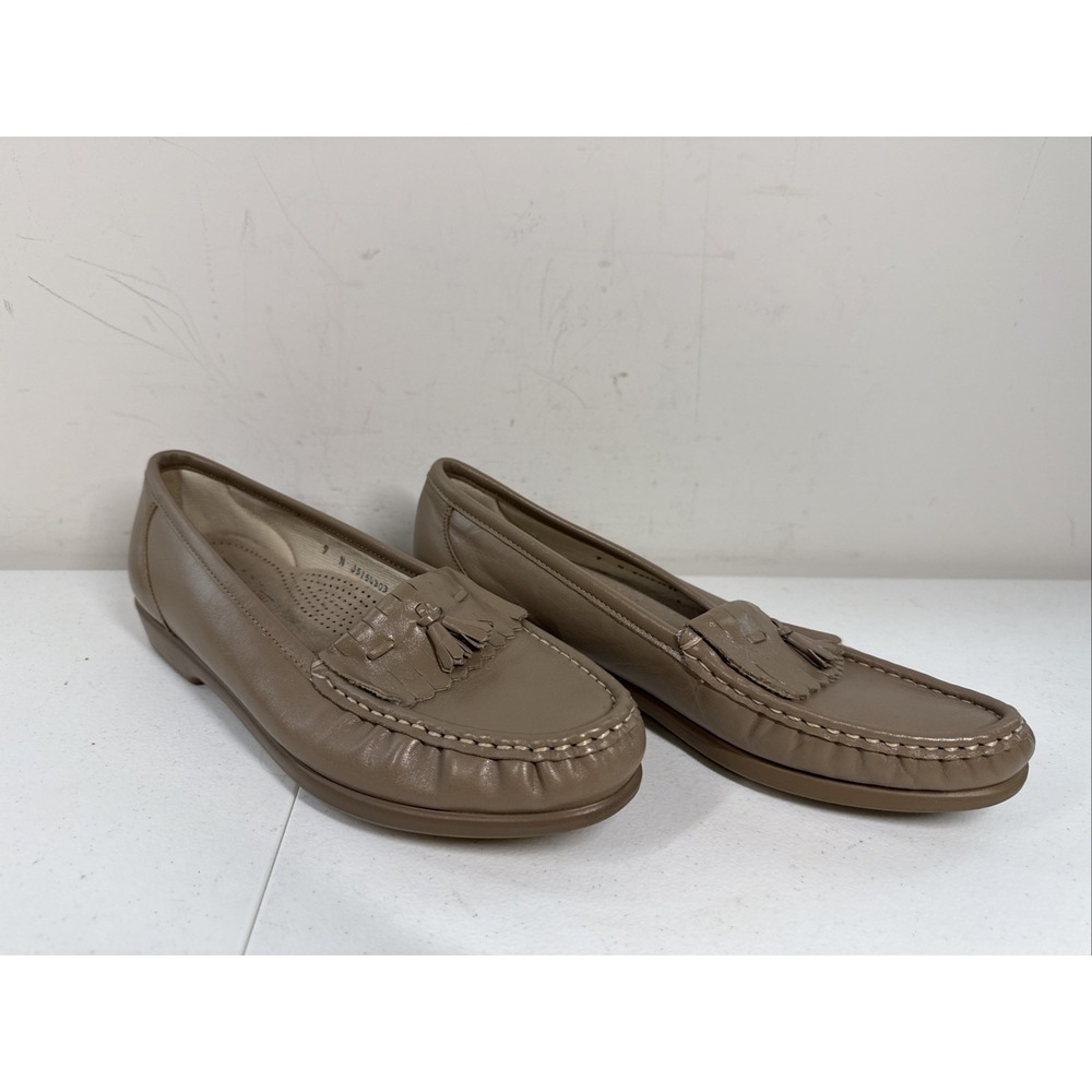 Women's 9‎ N SAS Softie Tassel Kiltie Mocha Beige Leather Shoes Loafers Slip-On
